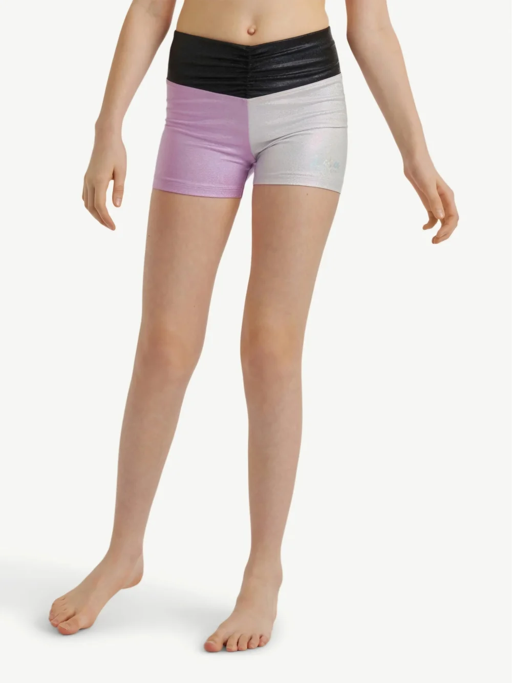 NWT Justice Girls Metallic Cinch Waistband Shorts multi size avail S, M, LG, XL